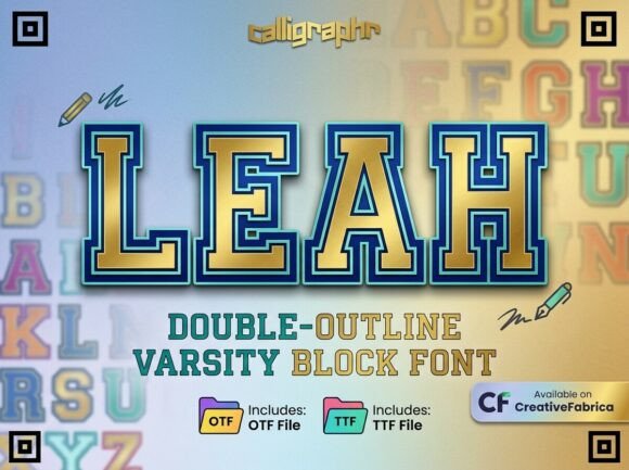 Command the Field with Leah: A Varsity Block Font