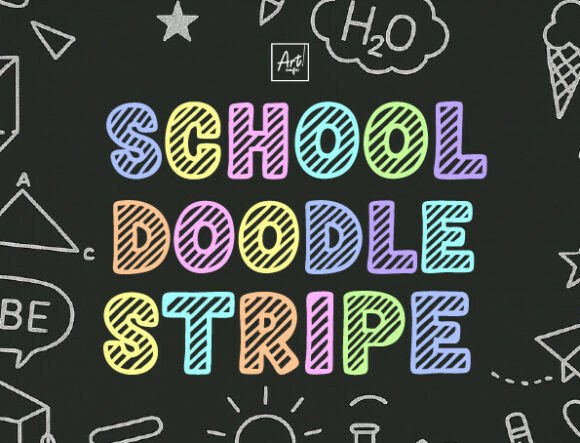 School Doodle Stripe: A Playful Font for Creative Projects