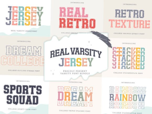The Real Varsity Jersey Bundle: Your All-in-One College Font Kit
